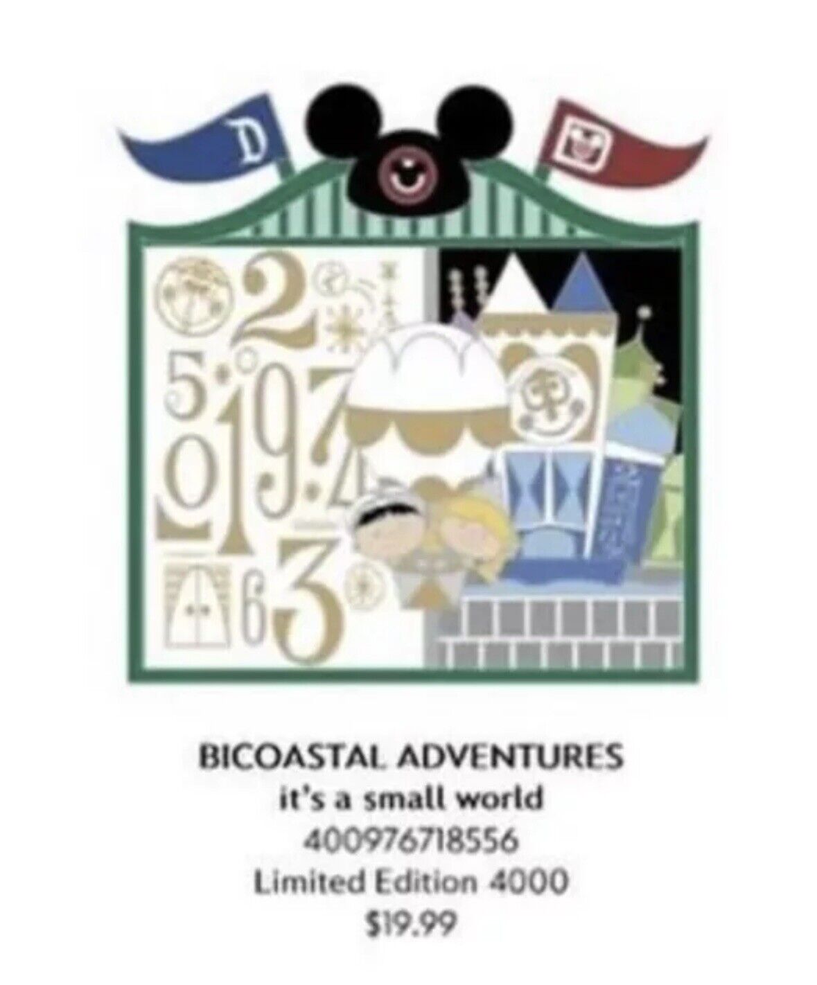 2024 Disney Parks Bicoastal Adventures It’s A Small World Pin LE 4000 PRESALE