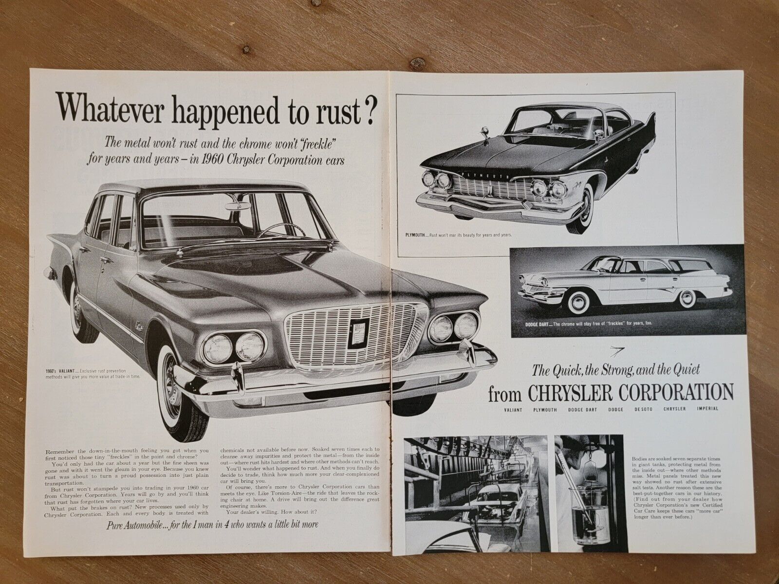 Vintage 1960 Print Ad Advertisement Chrysler Dodge What Happened to Rust