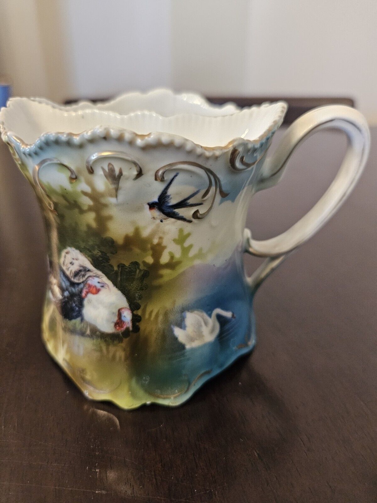 RS Prussia Antique Porcelain Shaving Mug Beautifully Painted