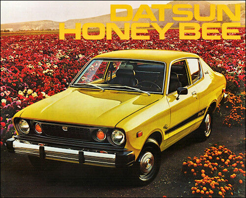 1976 Datsun Honey Bee coupe, Yellow, Refrigerator Magnet, 42 MIL Thick