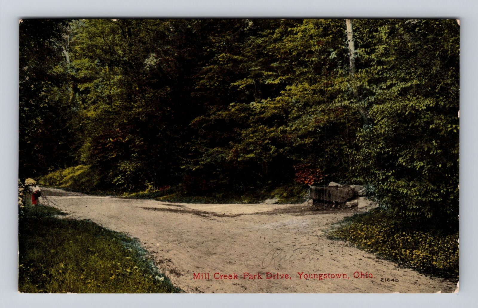 Youngstown OH-Ohio, Mill Creek Park Drive, Antique Vintage Souvenir Postcard