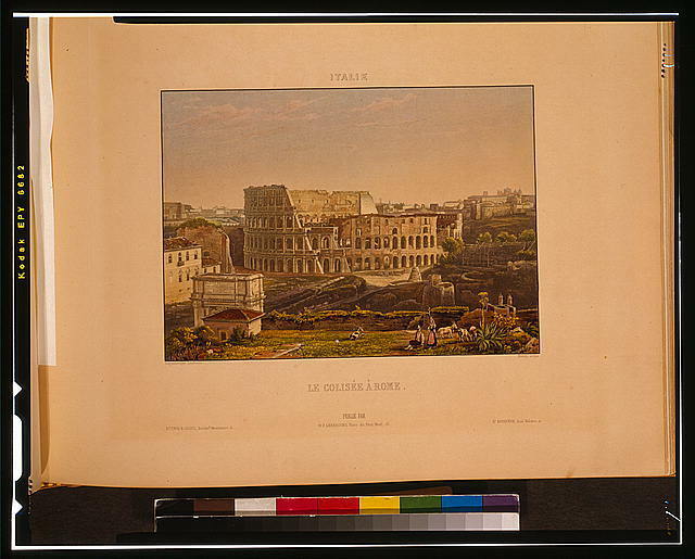 Photo:Colosseum,Rome,Italy,Noel Paymal Lerebours,1842