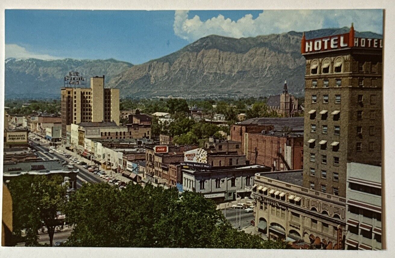 Vintage Mid Century Postcard, Ogden Utah, View from Court House, Unused