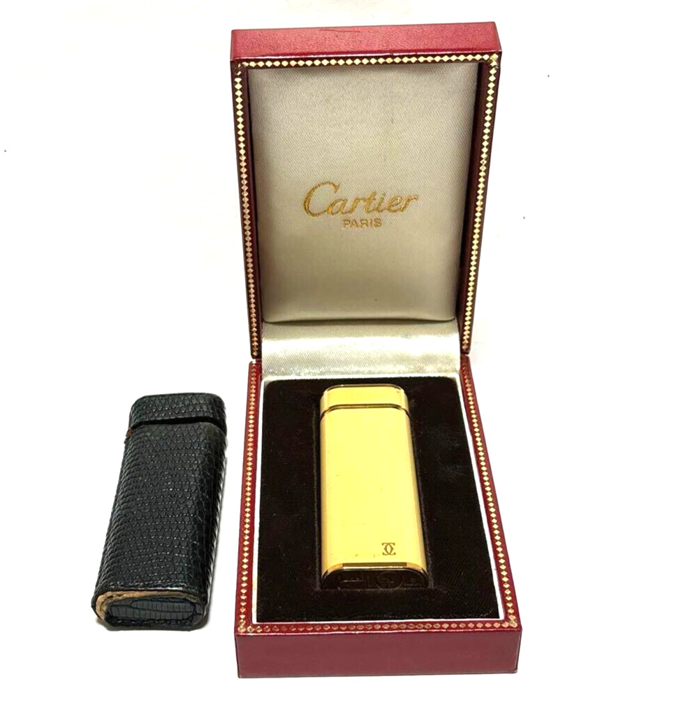 Cartier Vintage Lighter Cream Gold Case Box
