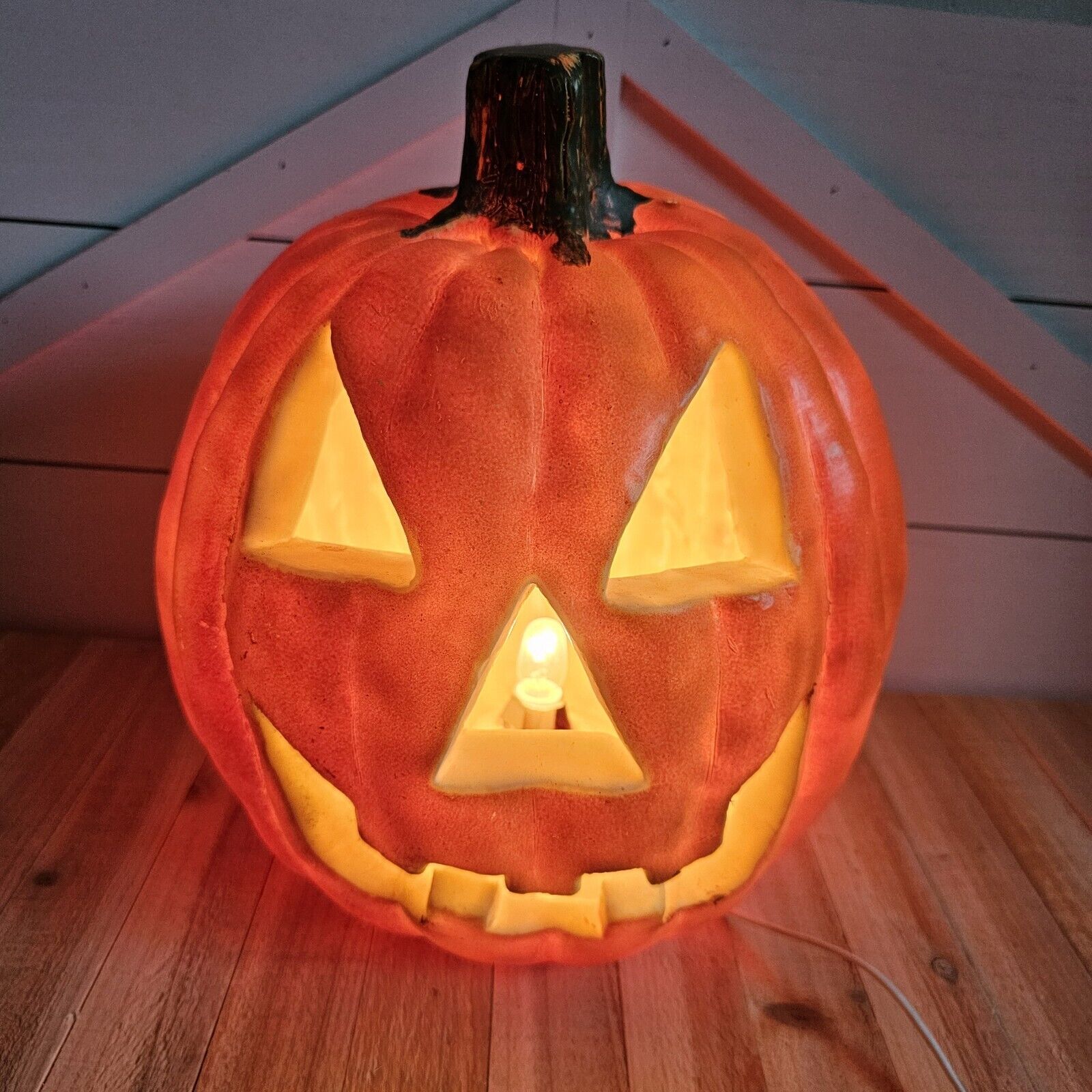 Seasons Halloween Light Up Spooky Pumpkin Jack O\'Lantern Plastic 12\