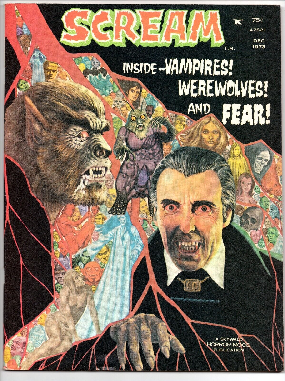 SCREAM 3 Dec 1973 Edgar Allan Poe US comic book SKYWALD HORROR MOOD magazine FN+