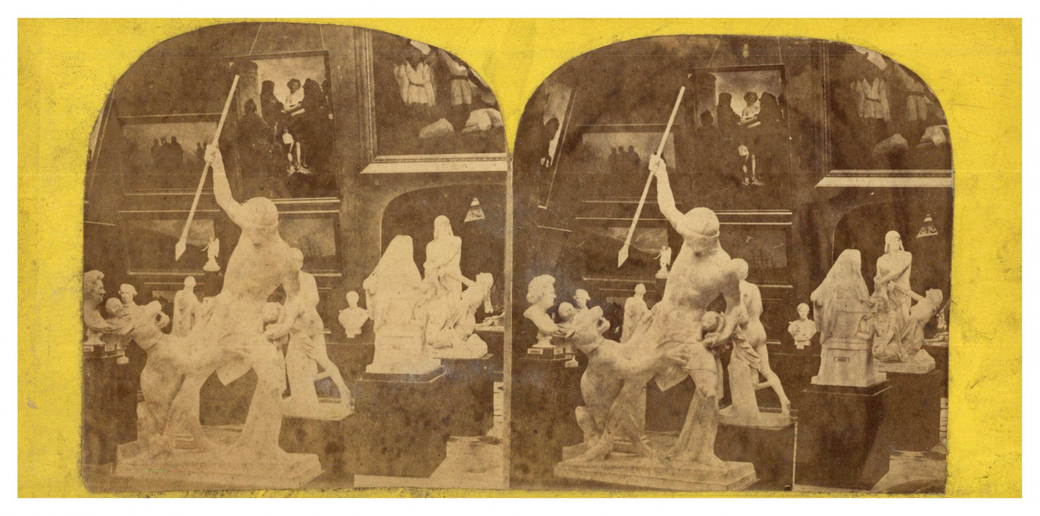 Sculpture Gallery, ca. 1860, stereo vintage stereo print, d� print