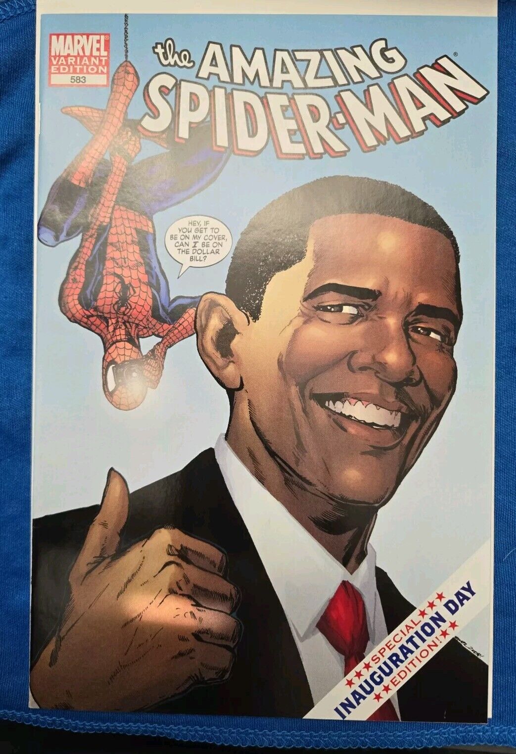 Amazing Spider-Man 583 Marvel Comic Book 1st  Printing Variant Obama Never Read