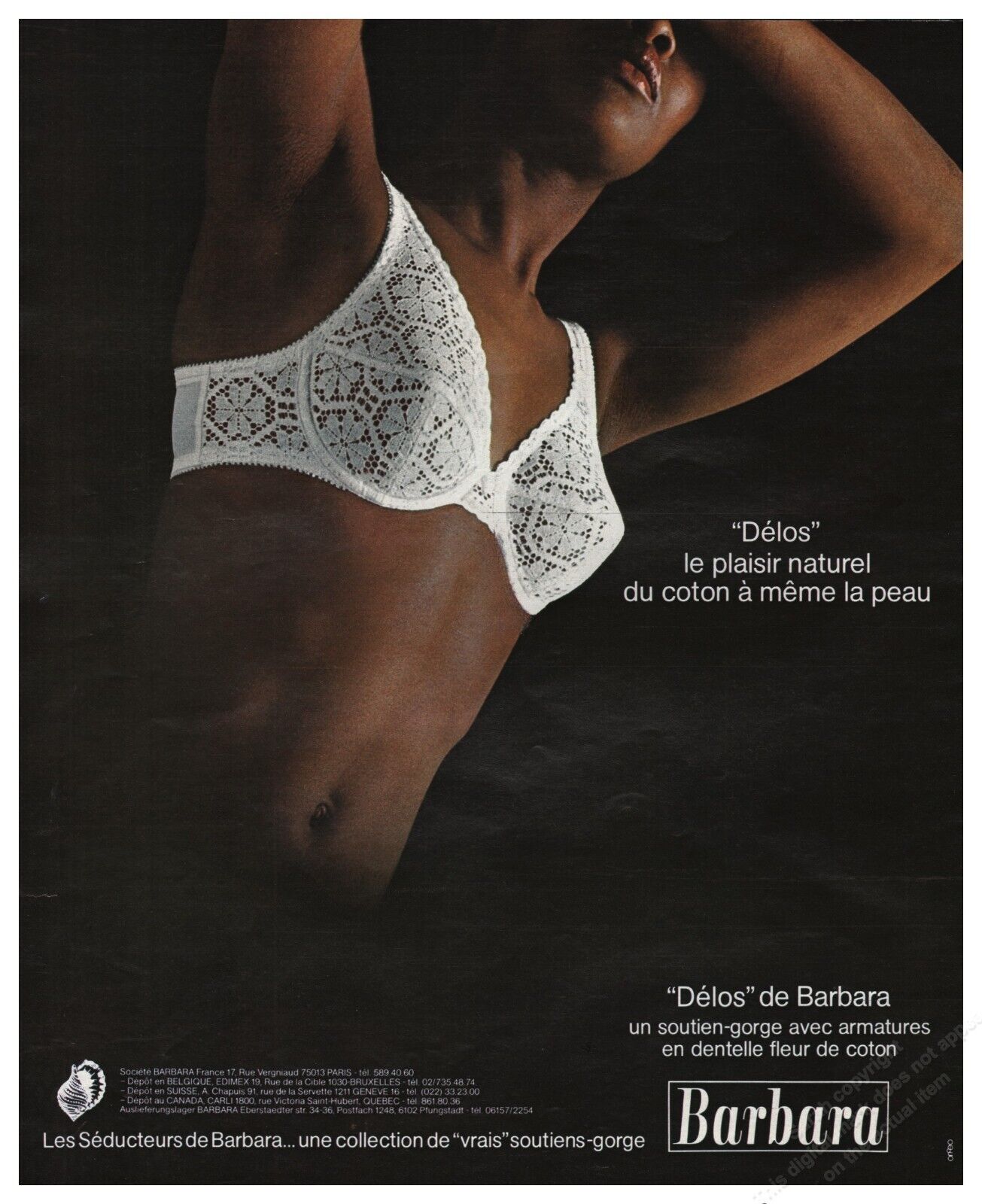 1980\'s Lingerie Bra Magazine Print Ad Women Fashion -1pg