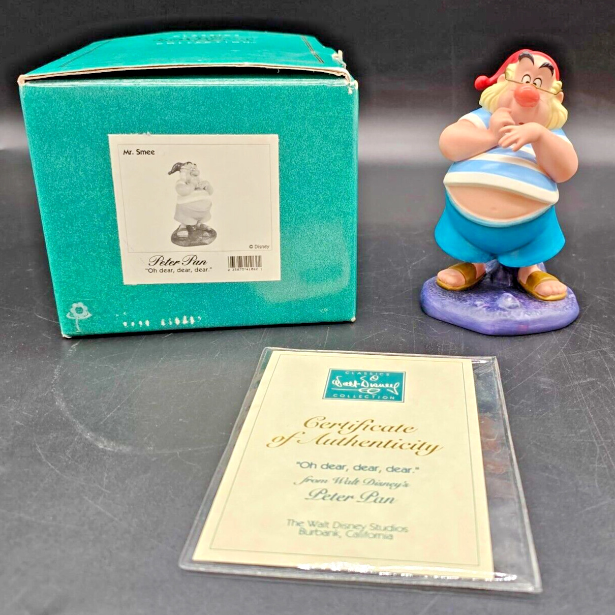 Walt Disney Classic Collections Mr. Smee Peter Pan Oh Dear Oh Dear  COA Box