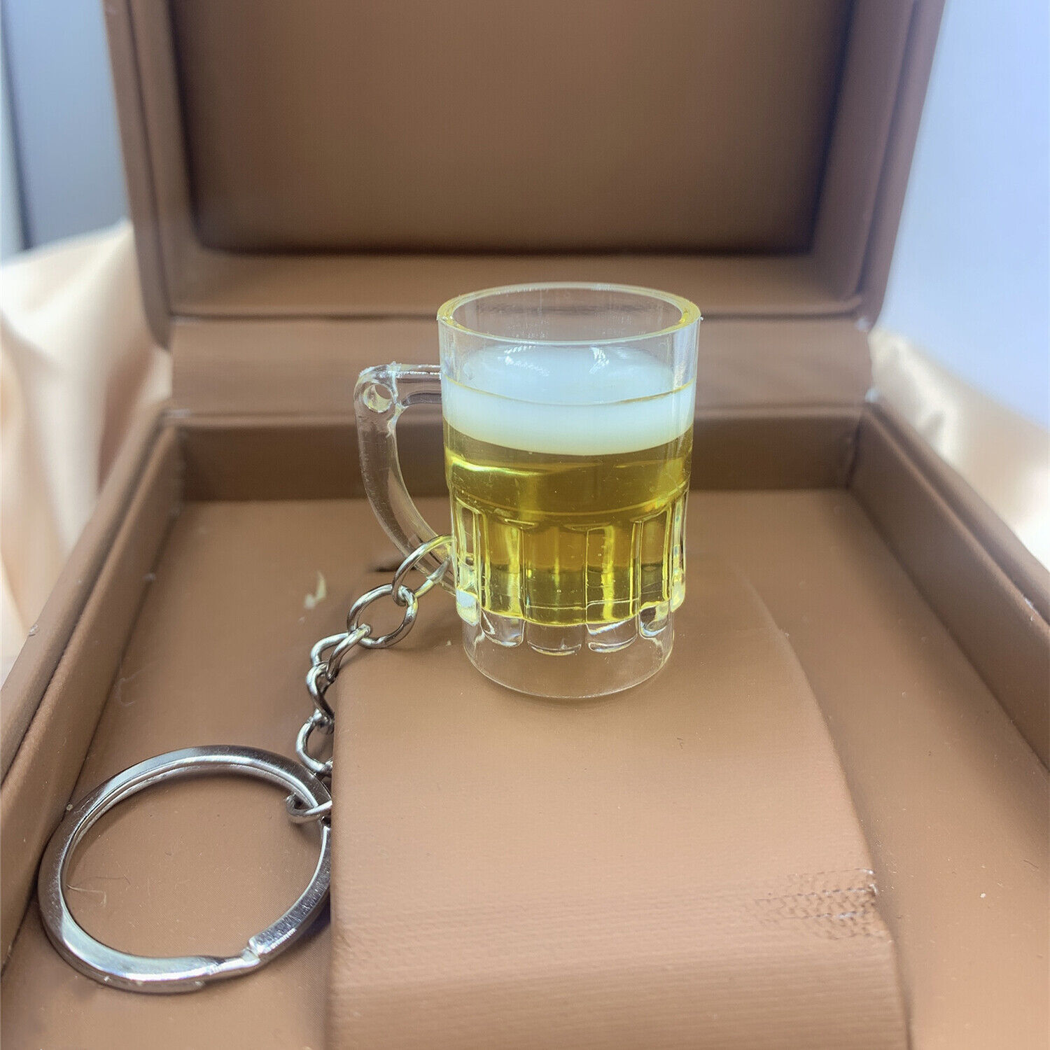 Beer Mug Keychains Simulation Drink Keyrings Trendy Fashion Keychains 1pcs Set