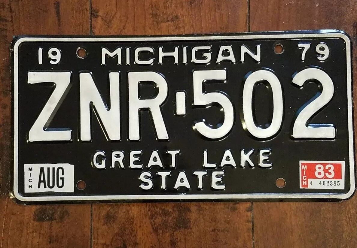 Vintage 1979 Michigan License Plate Great Lake State ZMR502