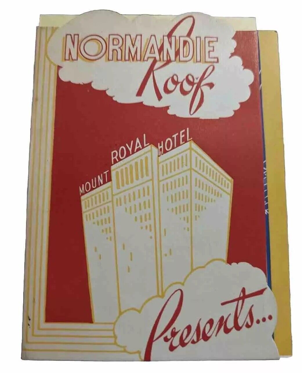 Vtg 1948 Mount Royal Hotel Normandie Roof Nightclub Ad Card Buddy Clarke Concert