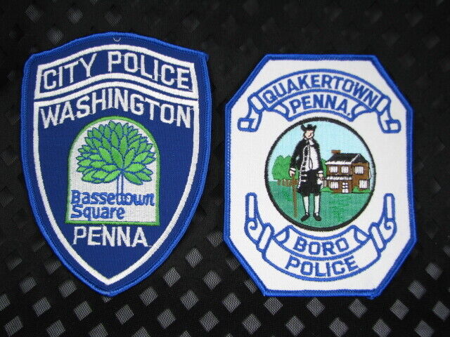 713 Pennsylvania QUAKERTOWN BORO ~ WA BASSETTOWN SQUARE POLICE Patch 2pc Lot