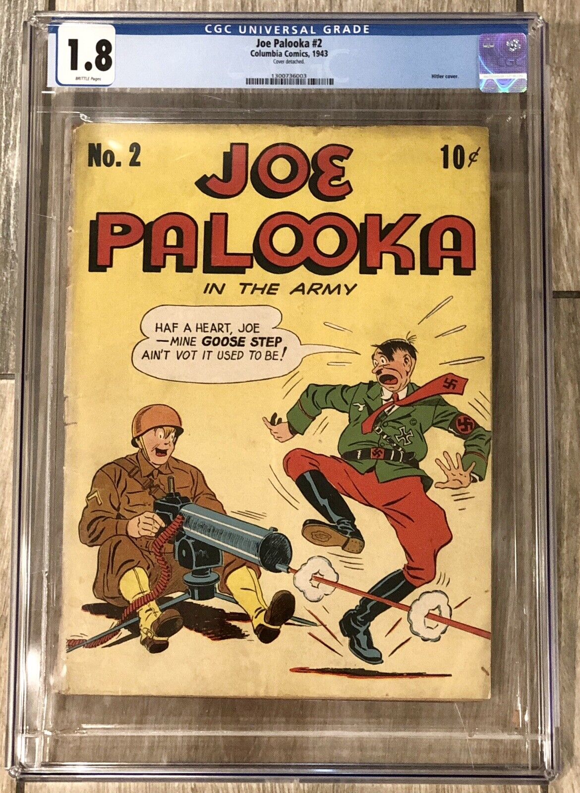 Joe Palooka #2 CGC 1.8 (Columbia 1943) WW2 Hitler Nazi Cover WWII Scarce 1/26