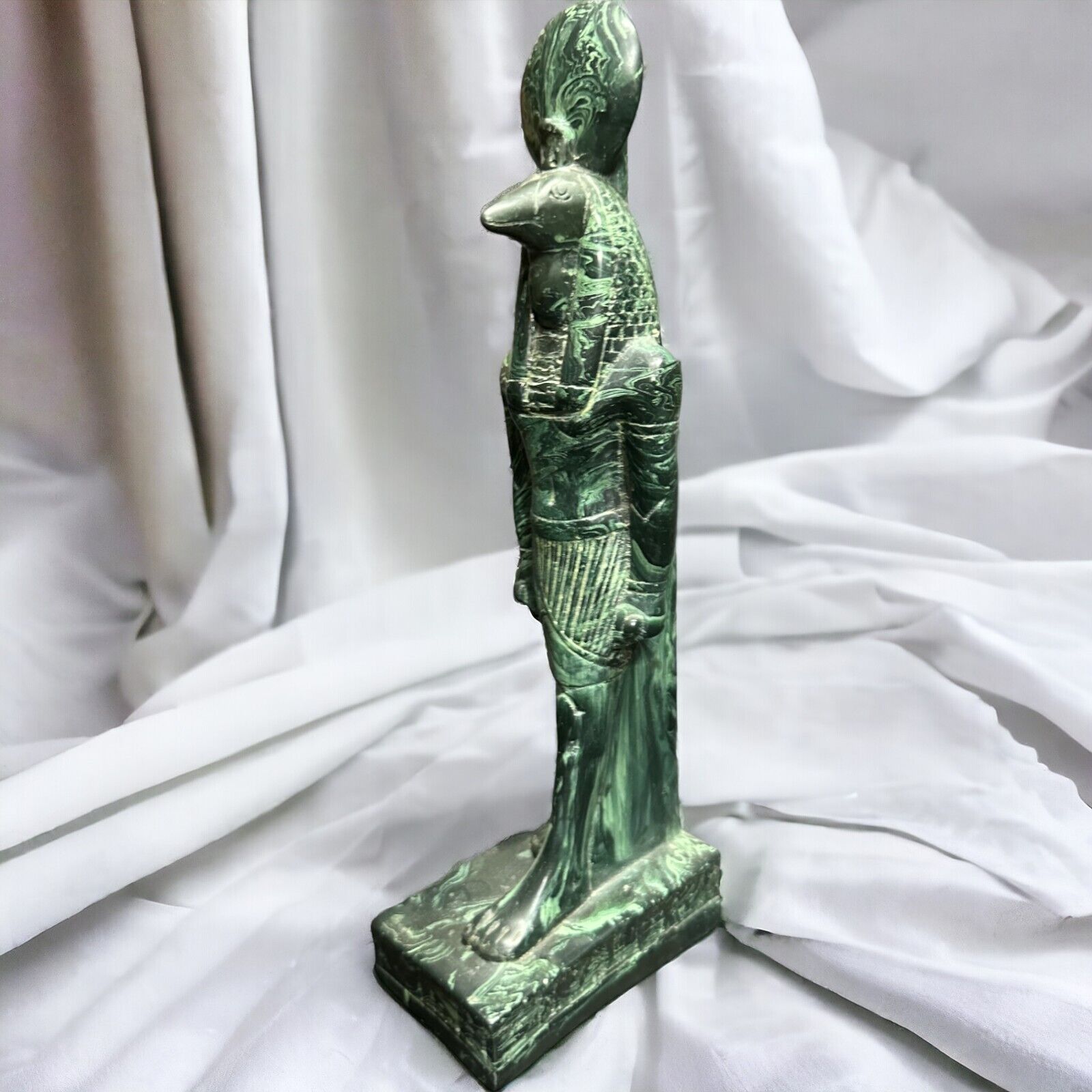UNIQUE ANCIENT EGYPTIAN ANTIQUES Statue Thoth God Of Wisdom Malachite Stone BC