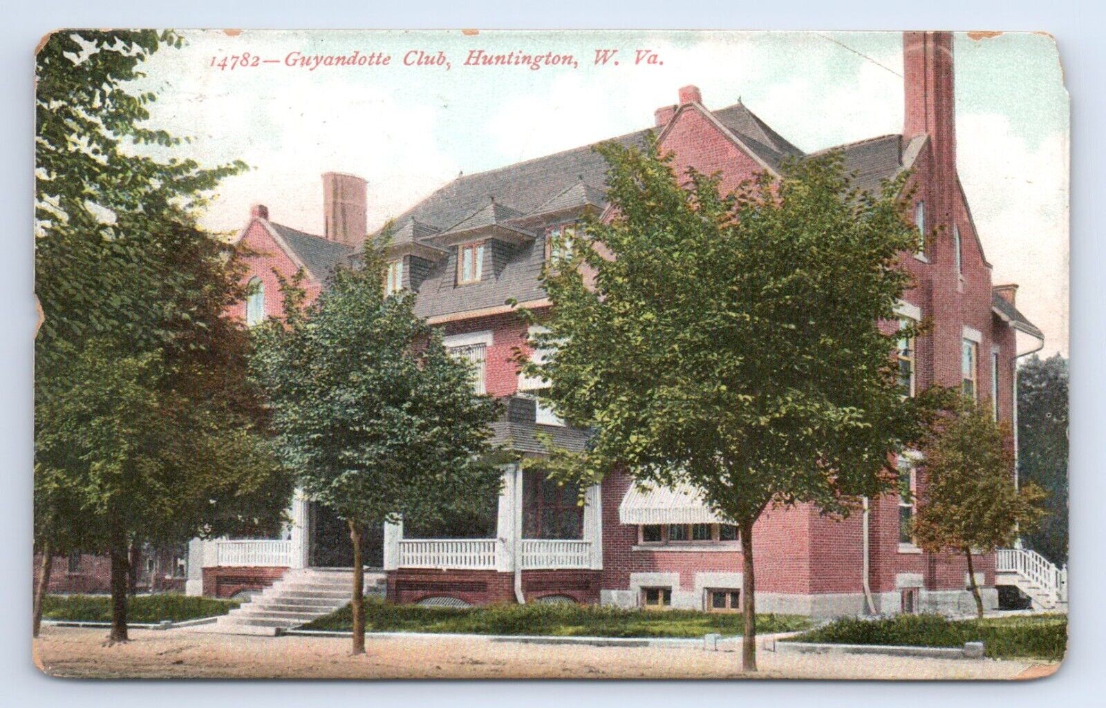 Guyandotte Club Building Clubhouse Huntingotn West Virginia Postcard VTG WV