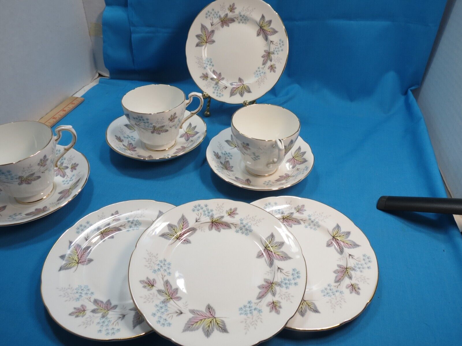 Paragon Appointment to HM the Queen Enchantment Tea set 4 PLATES 3 CUPS SAUCERS