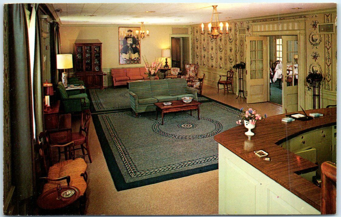 Postcard - The Lobby - The Wooster Inn - The College of Wooster - Wooster, Ohio
