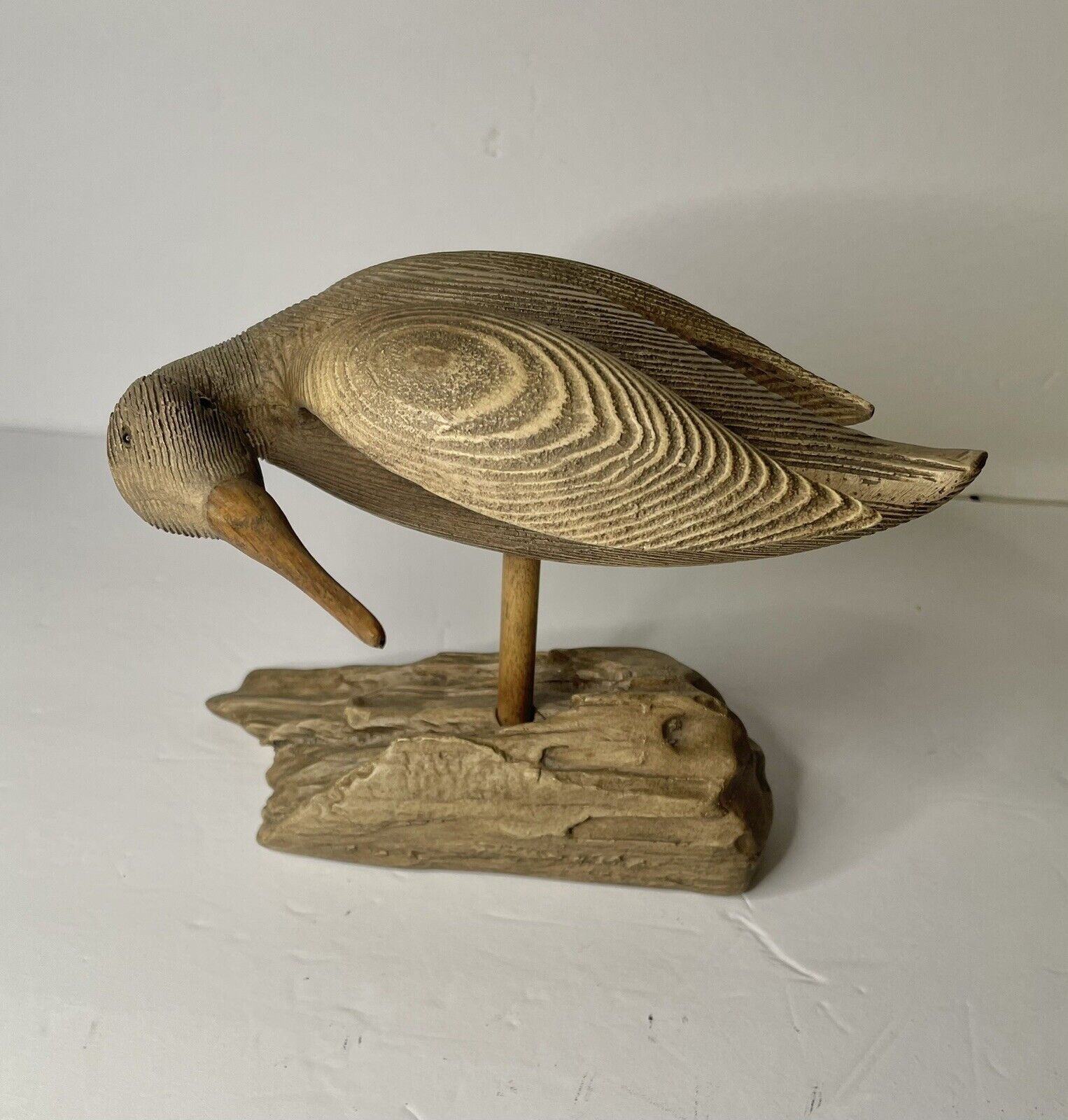 Duck Carved Resin Decorative Glass Eye Wood Beak