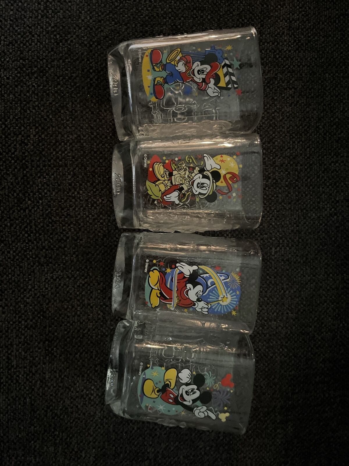 Walt Disney World McDonalds Mickey Mouse Drinking Glasses 2000 Set 4 Vintage