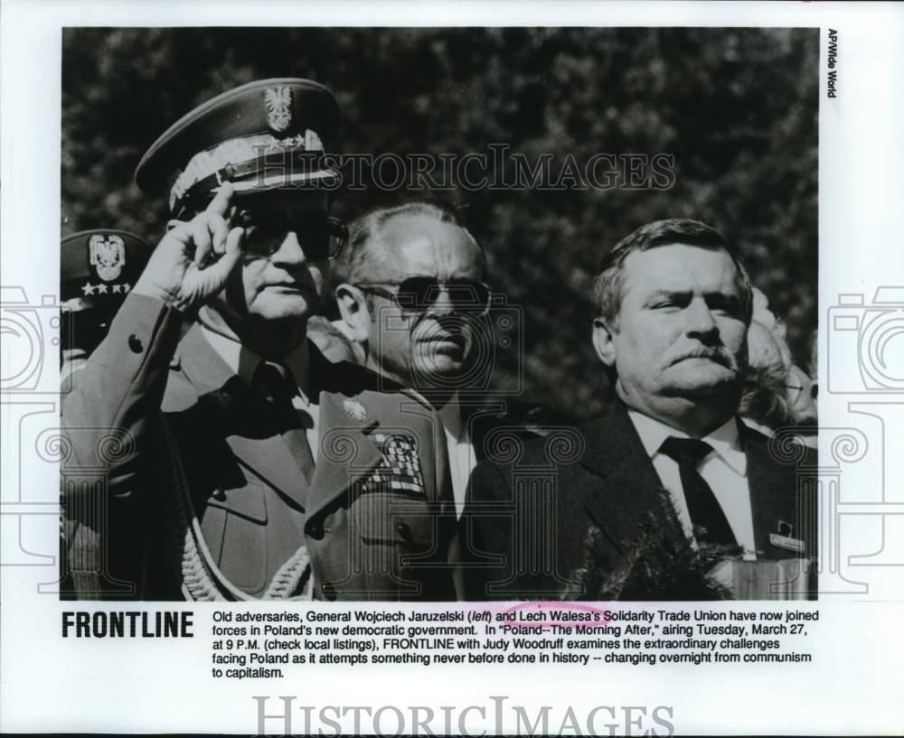 1990 Press Photo General Wojciech Jaruzelski and Lech Walesa in Poland