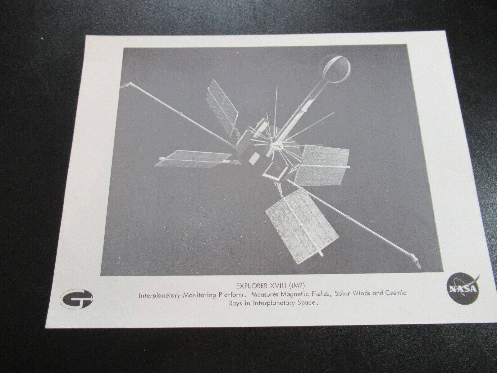 NASA Explorer XVII Interplanetary Monitoring Platform Space Print 1960s 8x10