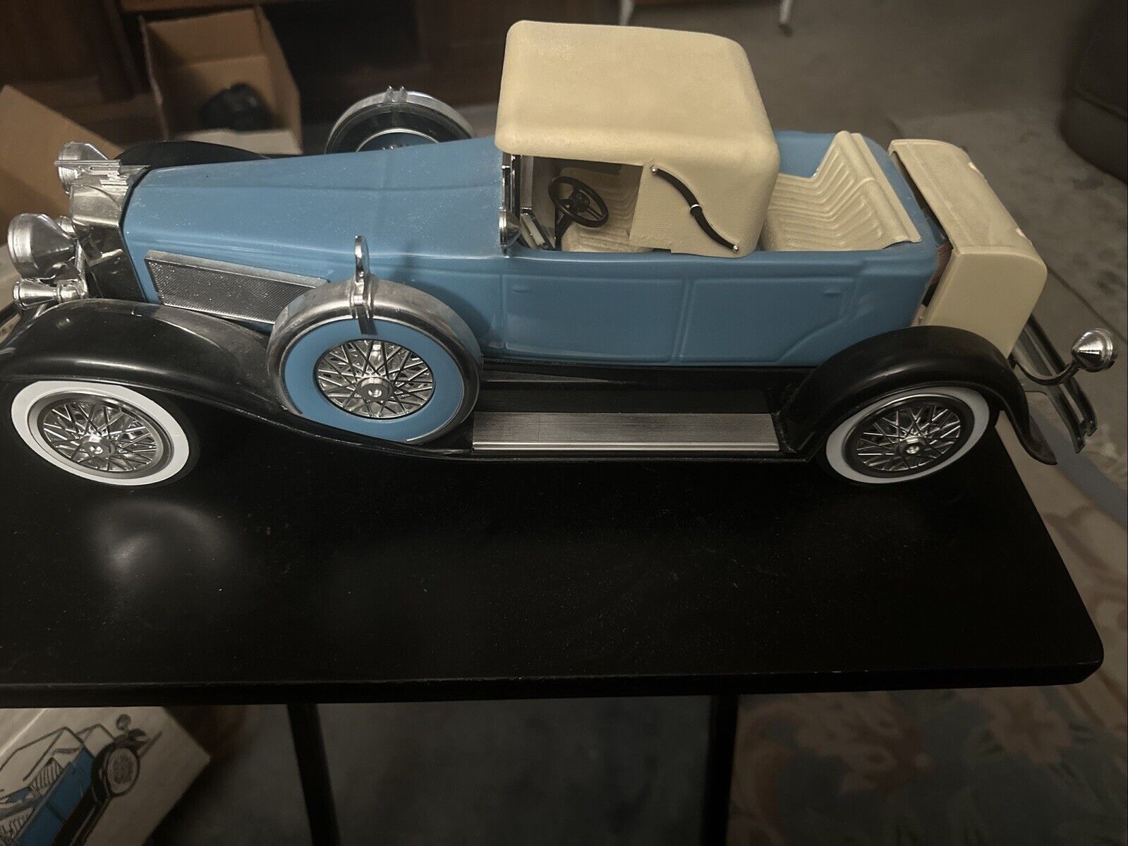 Vintage Jim Beam 1934 Duesenberg Blue Model J Decanter w/ Original Box