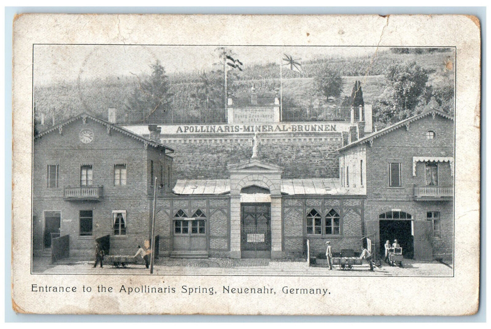 c1940's Entrance to the Apollinaris Spring Neuenahr Germany Vintage Postcard