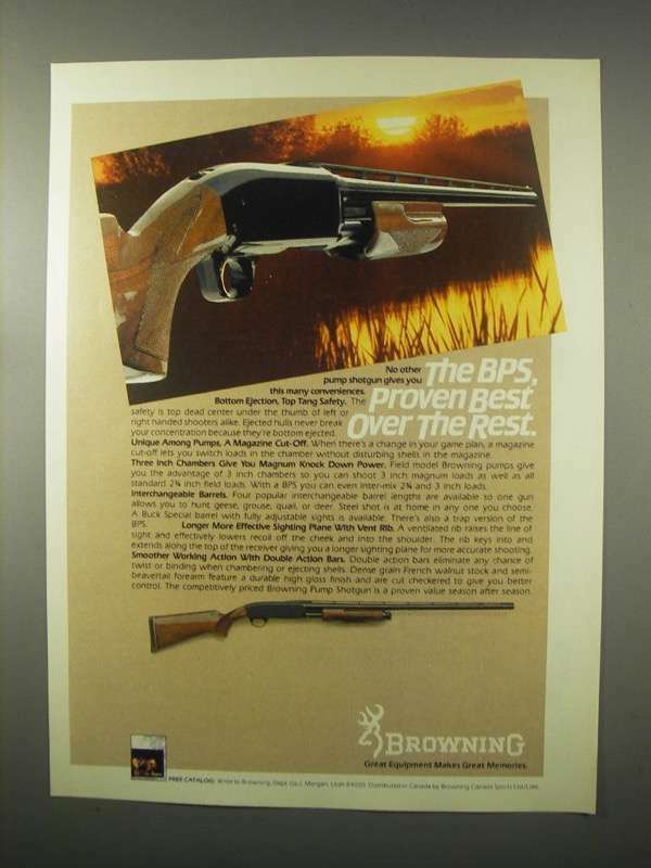 1981 Browning BPS Shotgun Ad - Proven Best over Rest