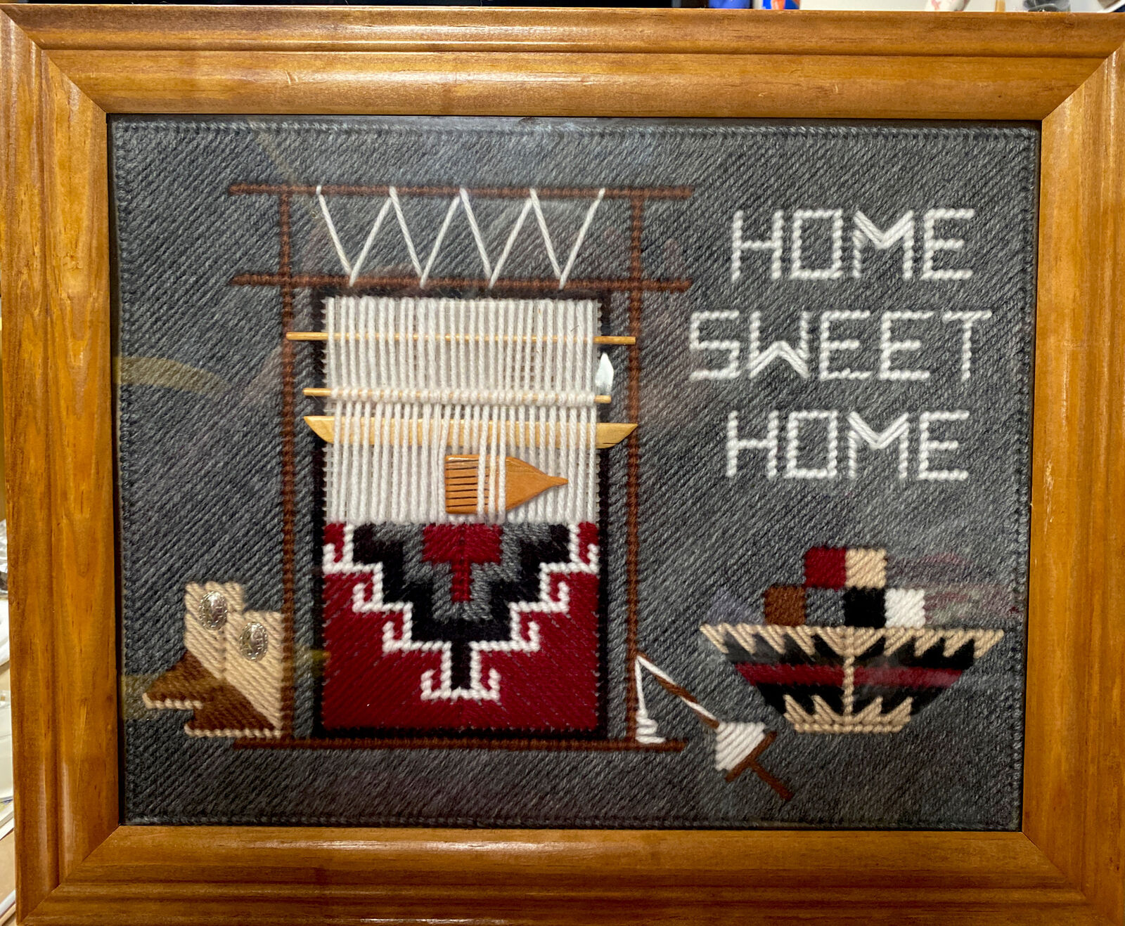 Native Art, “Home Sweet Home”, Needlework, Art Work,  Handcrafted