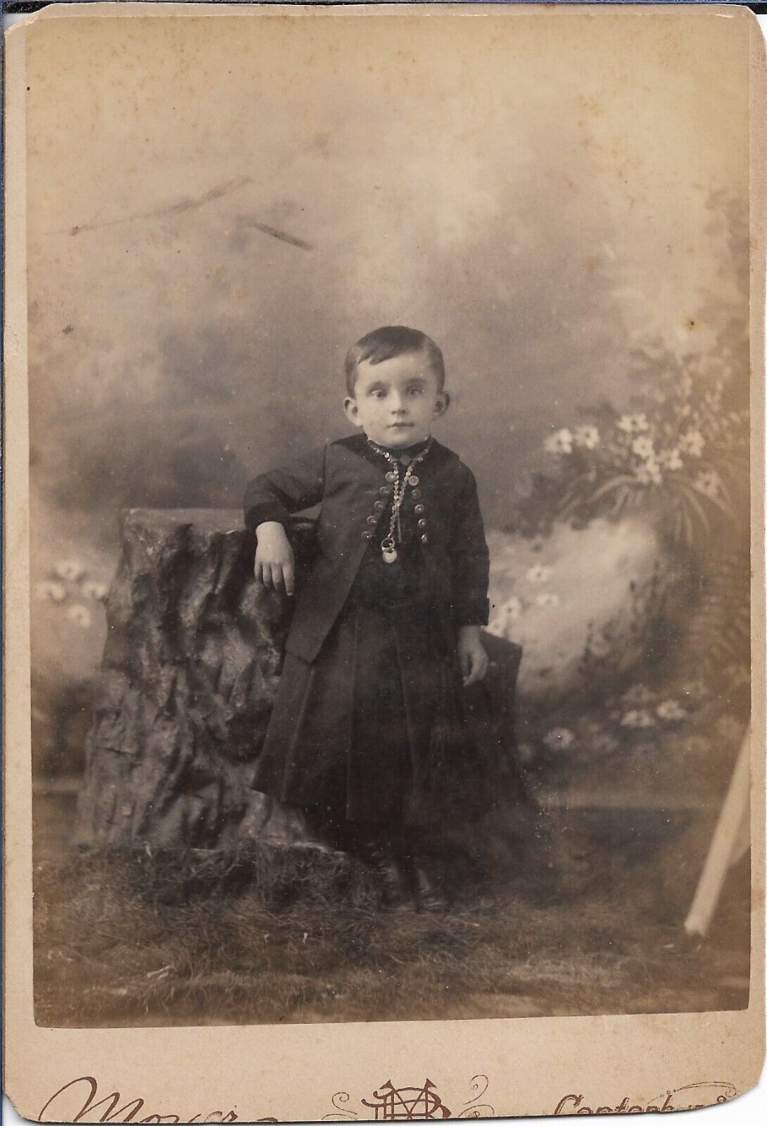 Young Boy Photograph Studio Pose Late 1800s Cabinet Card 4x6