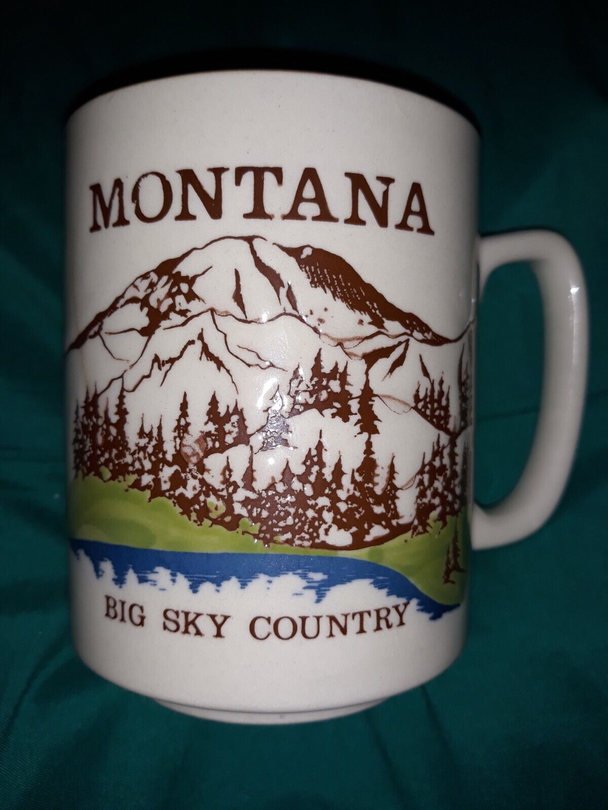 Vintage Montana Coffee Mug Big Sky Country Map Souvenir Mountain