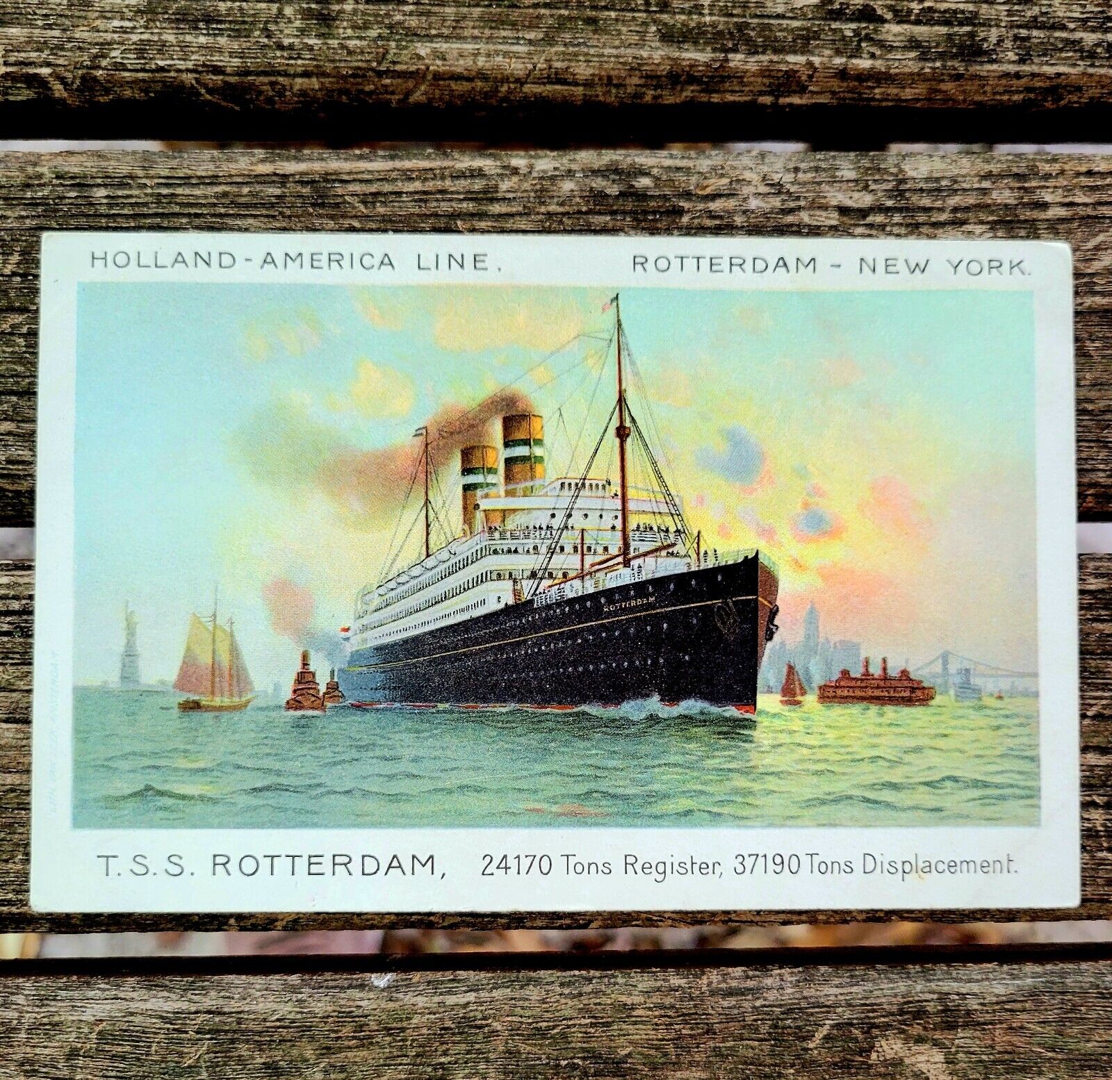 c1910 - 1919 Holland Americal Line TSS Rotterdam Steamer Ship Postcard Unposted