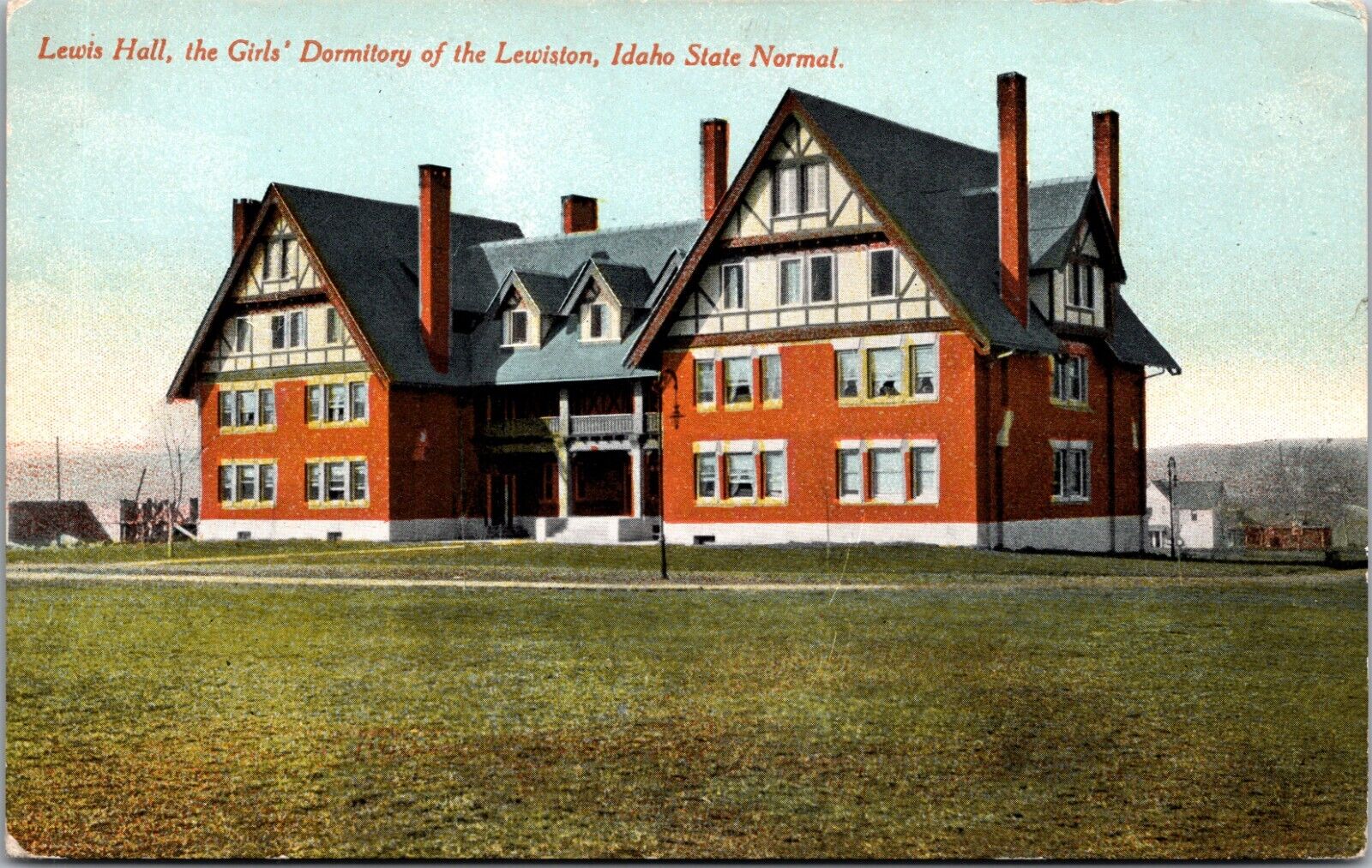 Lewis Hall the Girls Dormitory of the Lewiston Idaho State Normal  Postcard