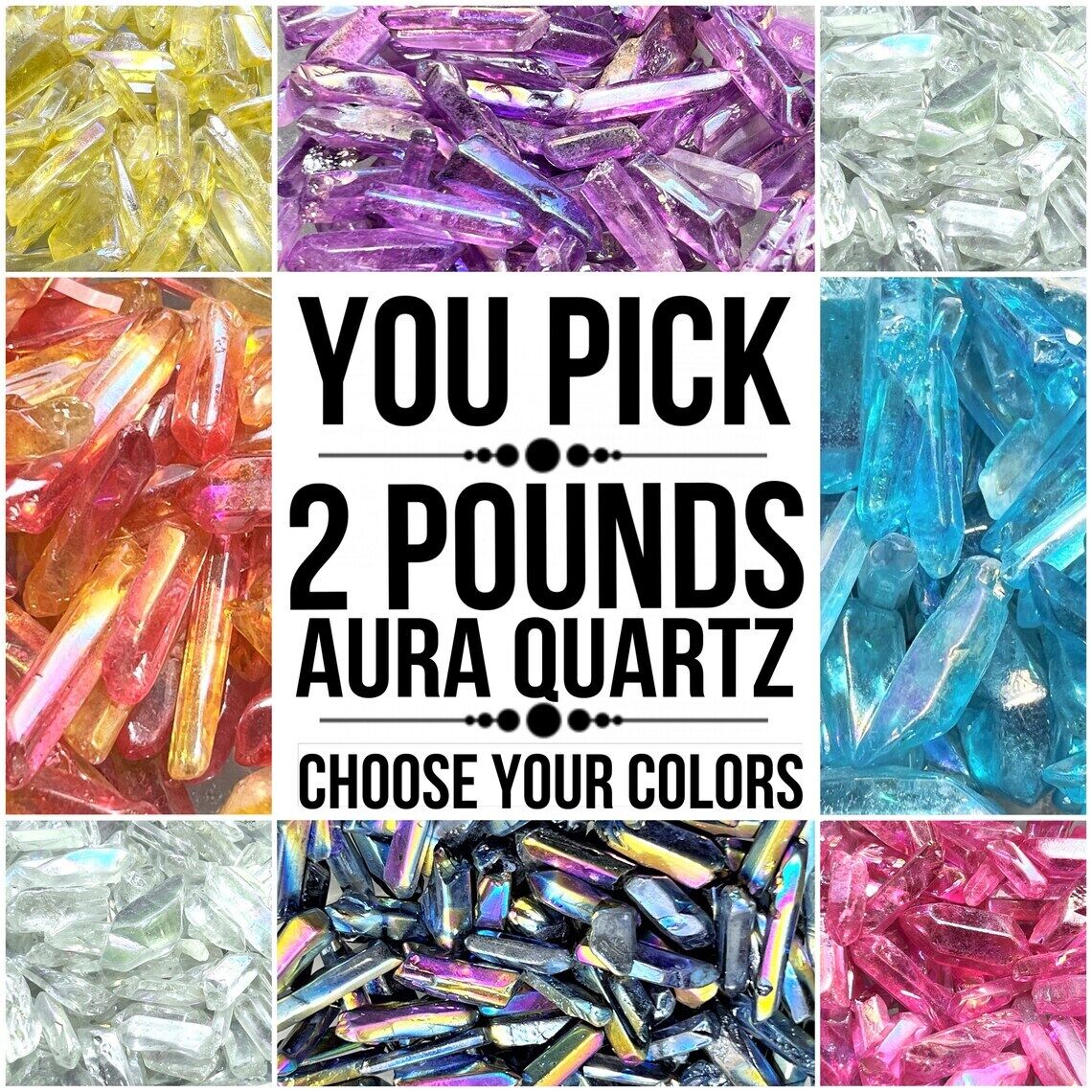 2 Lbs Aura Quartz Raw Crystal Points (You Pick) Bulk  Wholesale