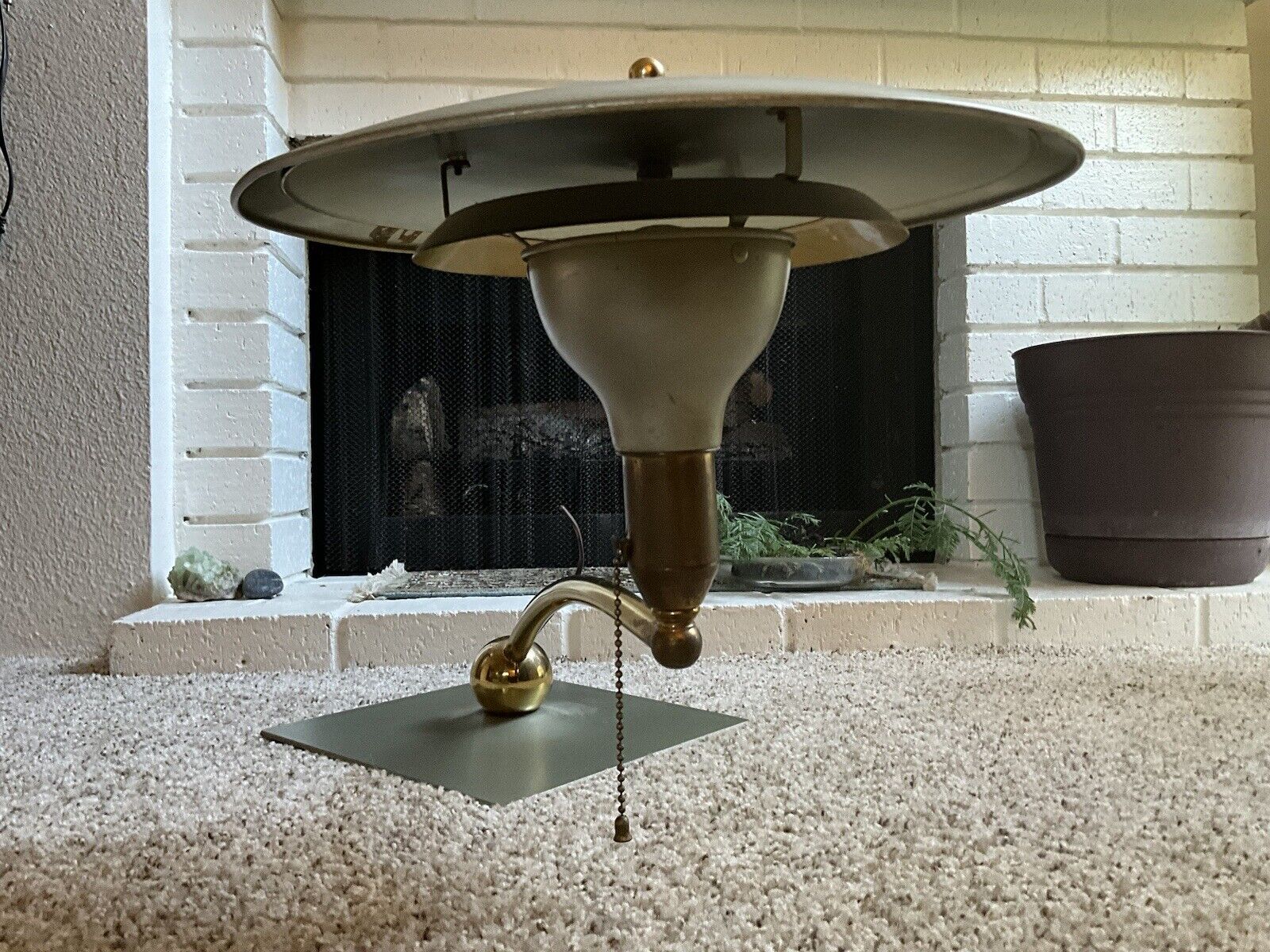 RARE Vintage MCM Mid Century UFO Flying Saucer Atomic Desk Lamp