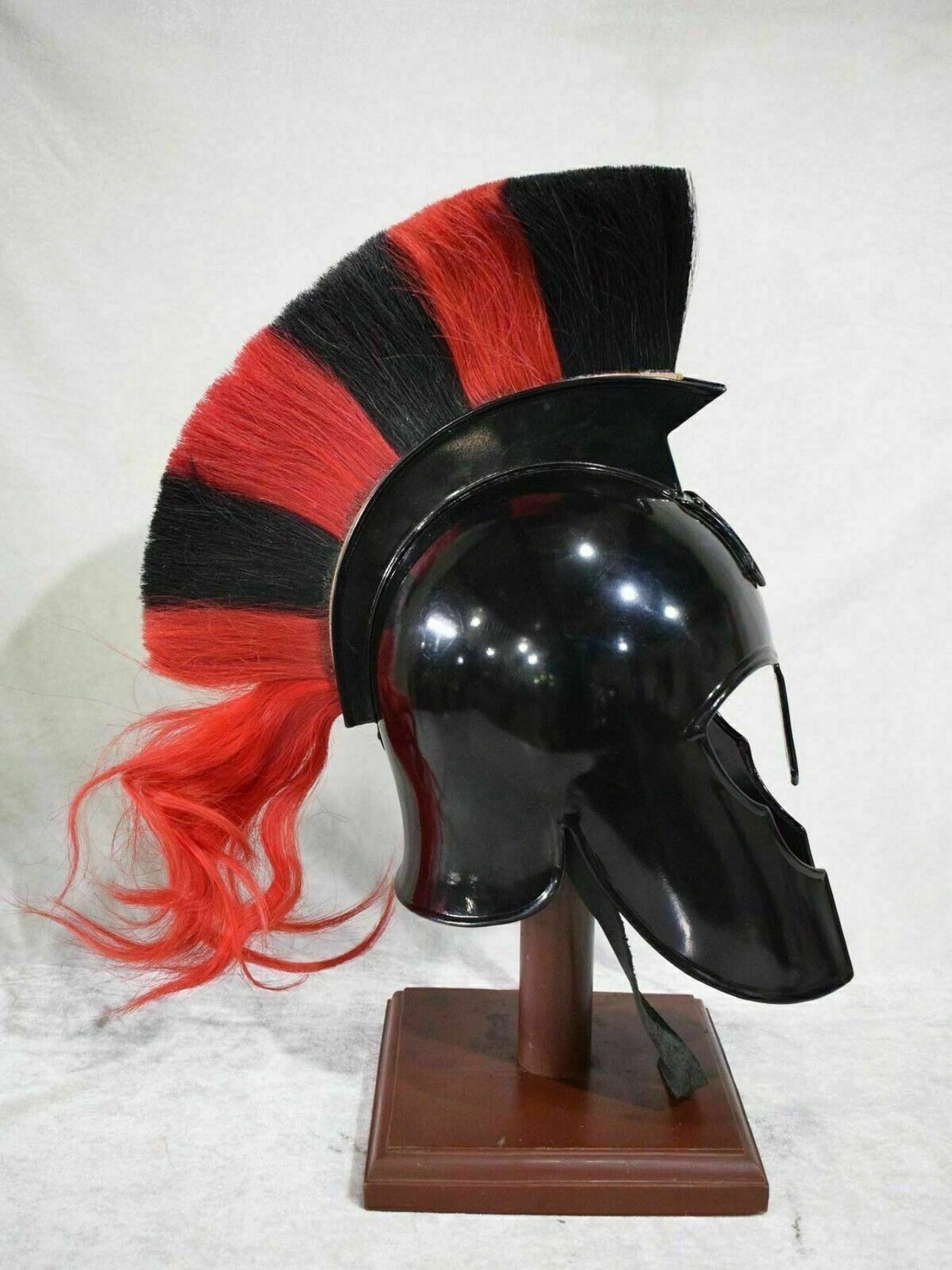 red & black plume/ Greek Corinthian  Armor helmet Costume SCA Troy helmet with