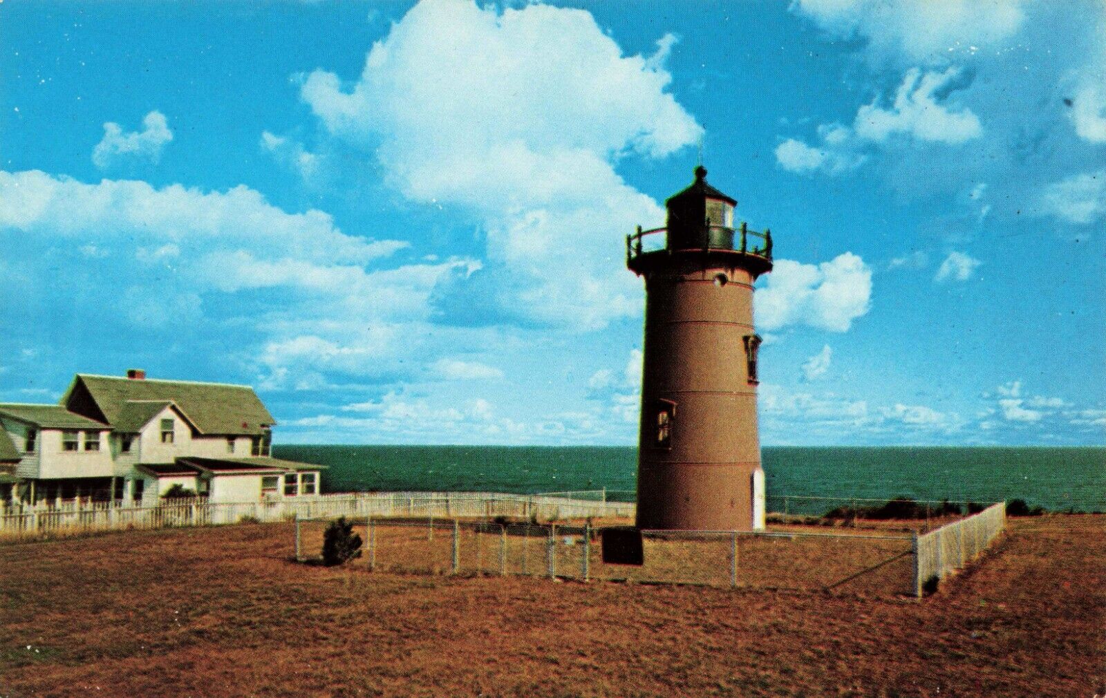 Postcard East Chop Lighthouse Martha\'s Vineyard Massachusetts MA Vintage