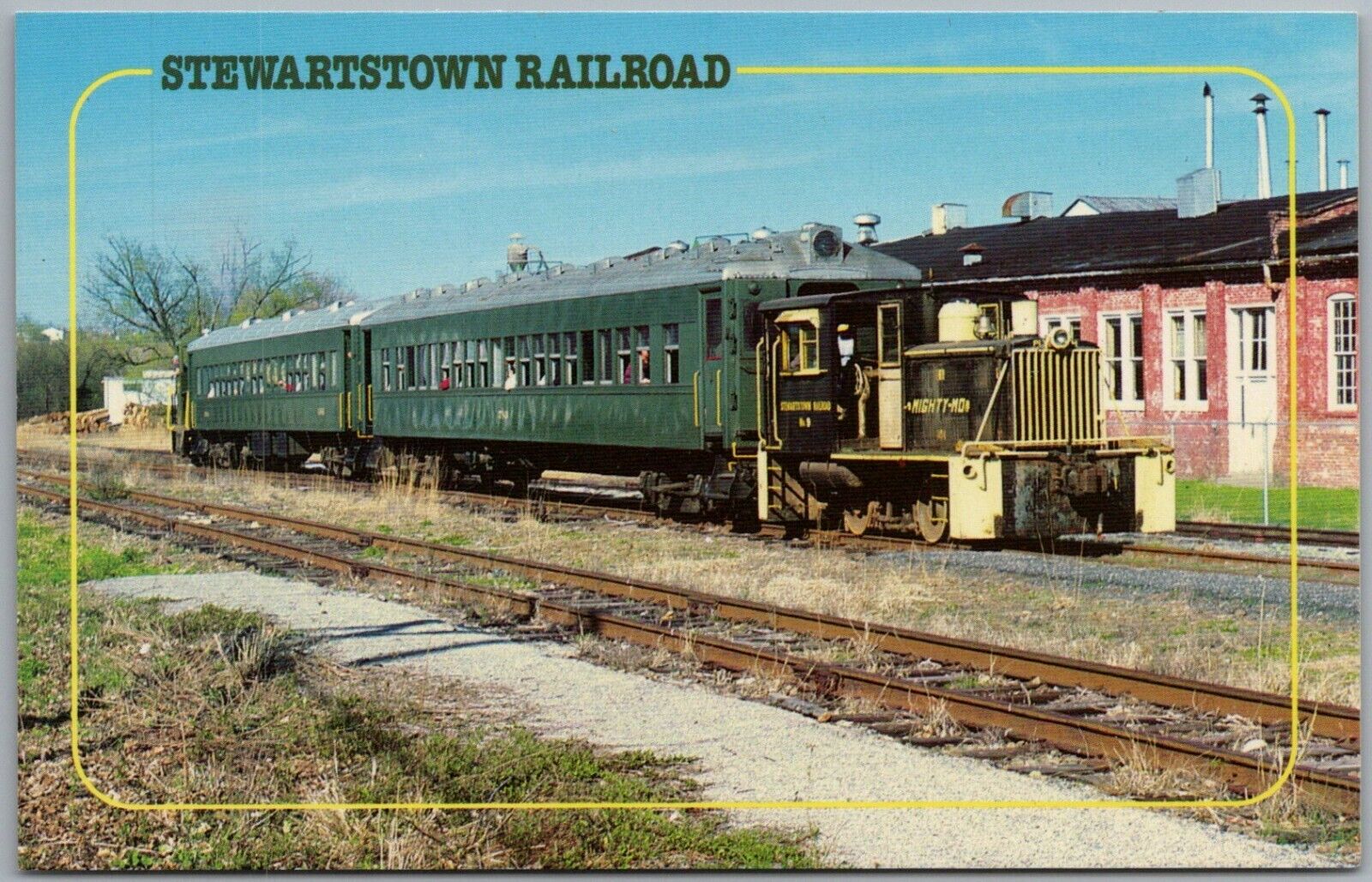 Stewartstown Railroad Unit Number 9 Mighty Mo Locomotive RR Postcard P415