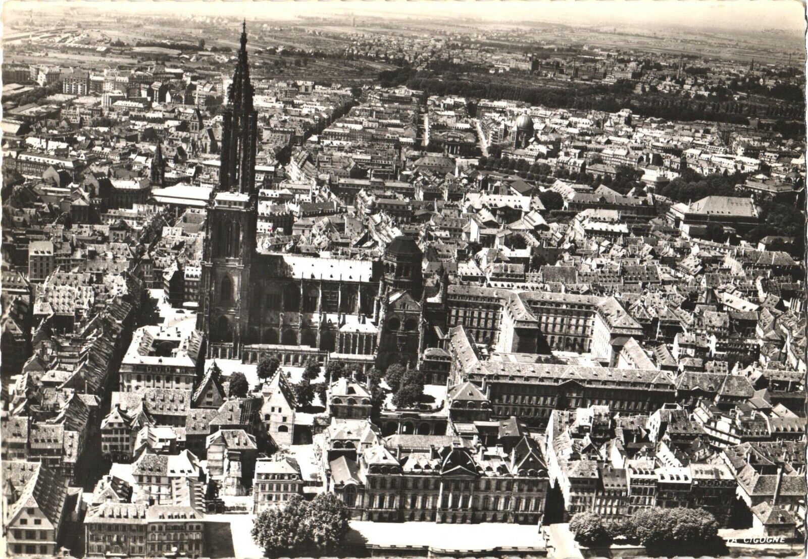 Aerial View of Palais Rohan And Cathedral, Strasbourg, France Postcard