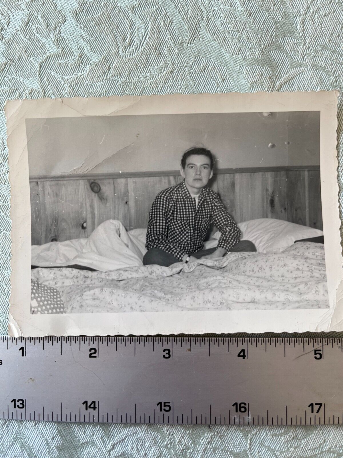 Snapshot of Tough Woman in a Bed - Lesbian Interest - 1940s