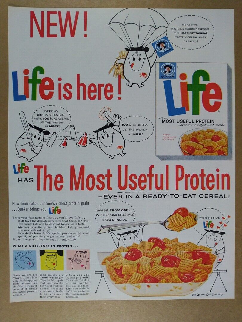 1962 Quaker LIFE Cereal \'New\' vintage print Ad