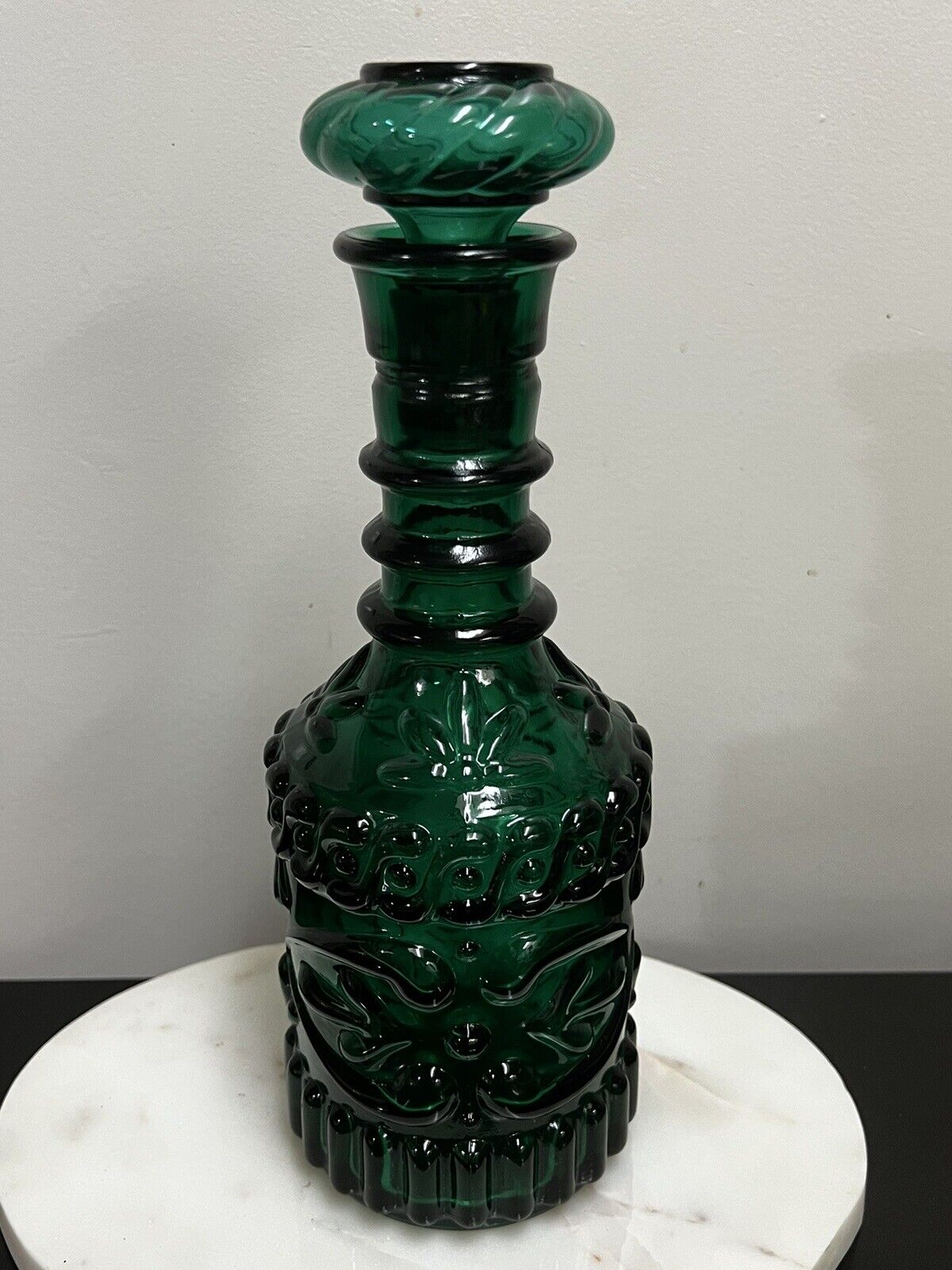 Vtg Jim Beam Glass Decanter Cork Stopper 1968 KY DRB 230 Emerald Green 119 5 68