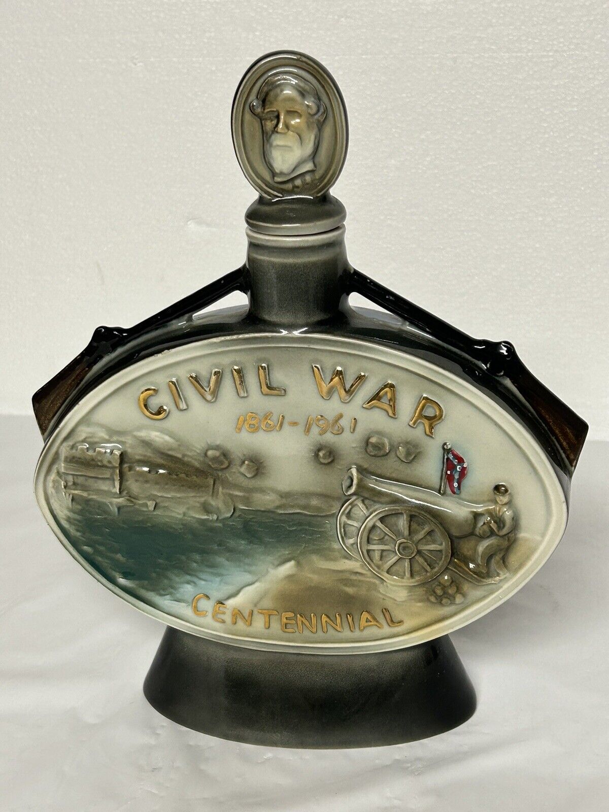 Vintage Jim Beam Whiskey Decanter Civil War Centennial Empty