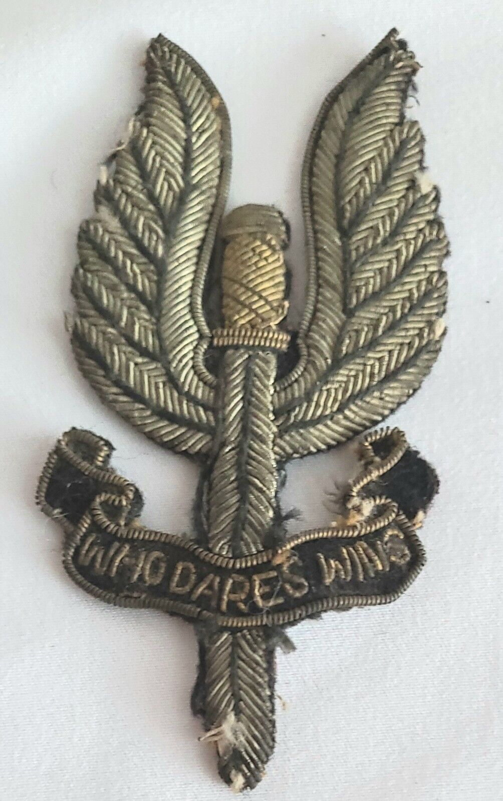 Authentic Very Rare  WWII British SAS - Special Air Service Cloth Blazer Badge