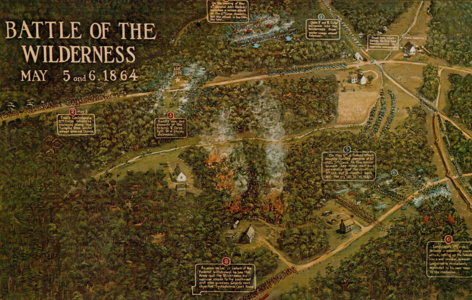 Postcard Civil War Battle of the Wilderness May 5 6 1864 Fredericksburg Virginia