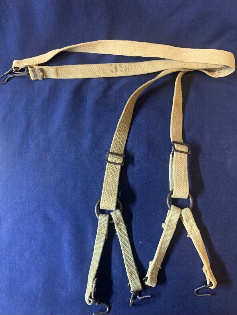 WW2 USMC Early Combat Suspenders Unit Marked & Named