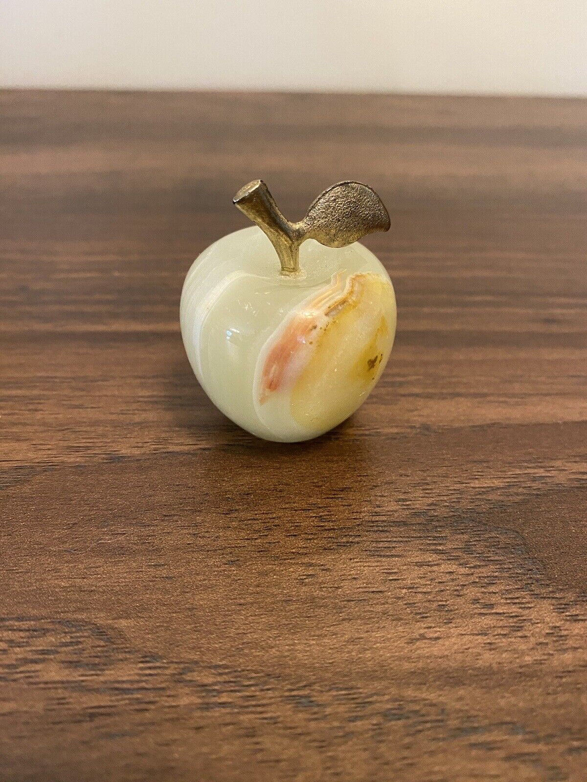 Miniature Marble Apple with Gold Colored Stem 1.75\