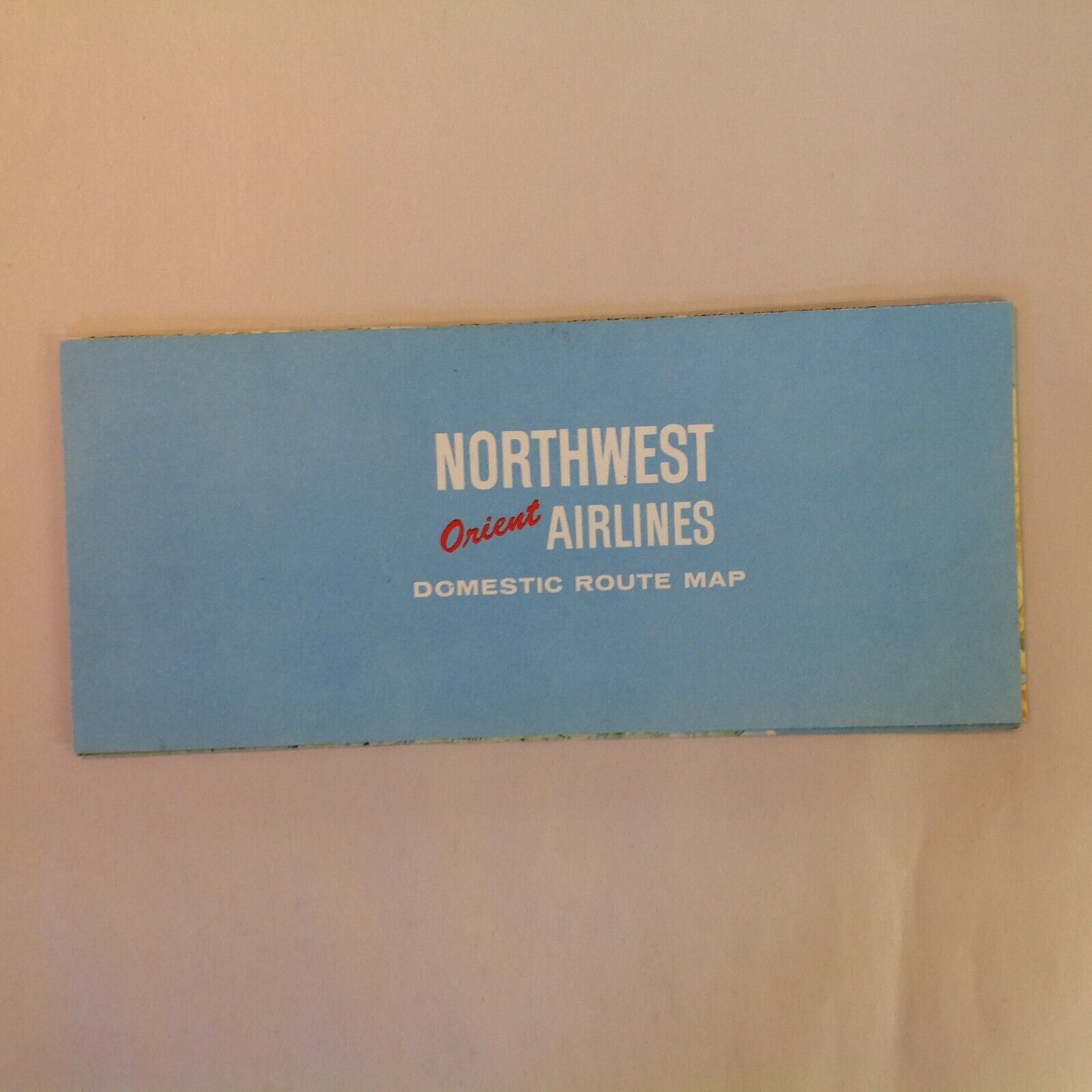 Vintage 1960\'s Souvenir Northwest Orient Airlines Domestic Route Map Flight Gde